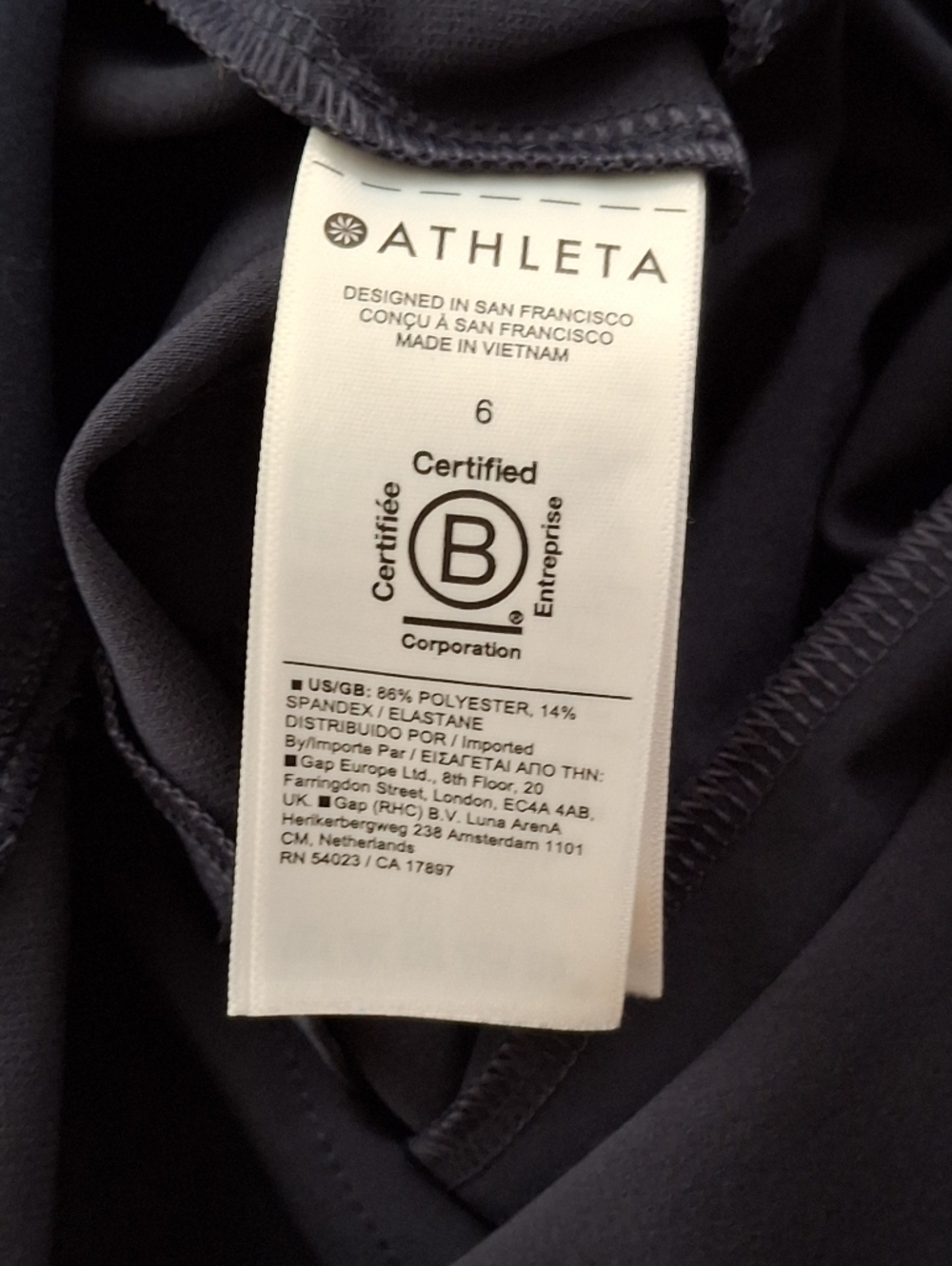 Athleta Endless High Rise Pants in Navy Work Prima Stretch Size 6 New - Picture 6 of 7